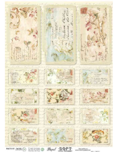 Papel de Arroz Soft 30x41cm. Decoupage PA0068