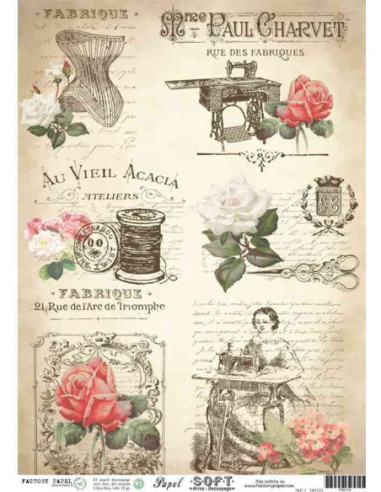 Papel de Arroz Soft 30x41cm. Decoupage PA0114