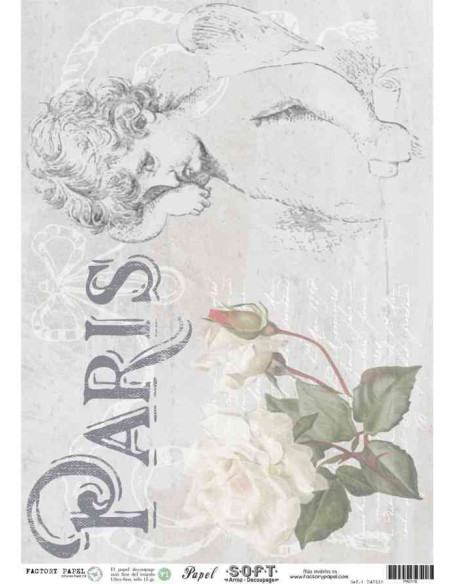 Papel de Arroz Soft 30x41cm. Decoupage PA0116