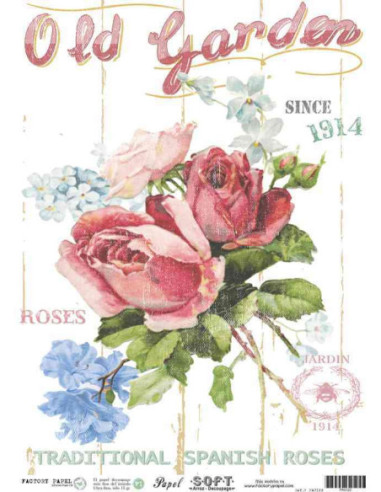 Papel de Arroz Soft 30x41cm. Decoupage PA0122