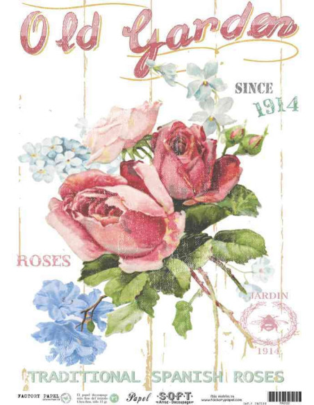 Papel de Arroz Soft 30x41cm. Decoupage PA0122
