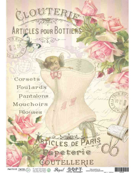 Papel de Arroz Soft 30x41cm. Decoupage PA0128