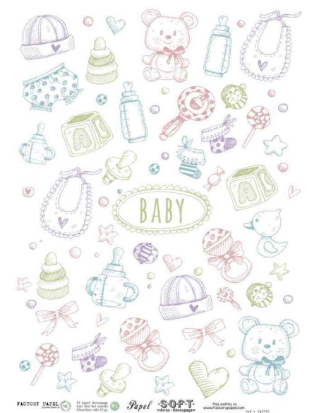 Papel de Arroz Soft 30x41cm. Decoupage PA0509