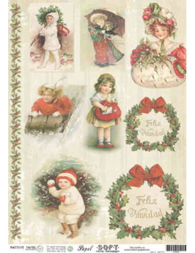 Papel de Arroz Soft 30x41cm. Decoupage PA0909