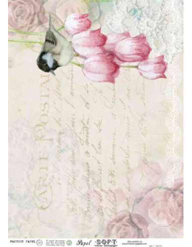 Papel de Arroz Soft 30x41cm. Decoupage PA3009