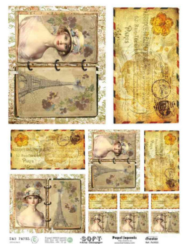 Papel de Arroz Soft 30x41cm. Decoupage PA3022