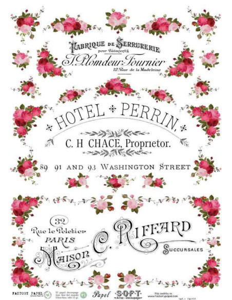 Papel de Arroz Soft 30x41cm. Decoupage PA4003