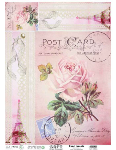 Papel de Arroz Soft 30x41cm. Decoupage PA5000
