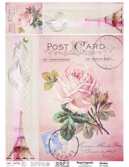 Papel de Arroz Soft 30x41cm. Decoupage PA5000