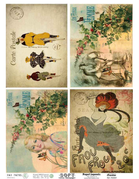 Papel de Arroz Soft 30x41cm. Decoupage PA5007
