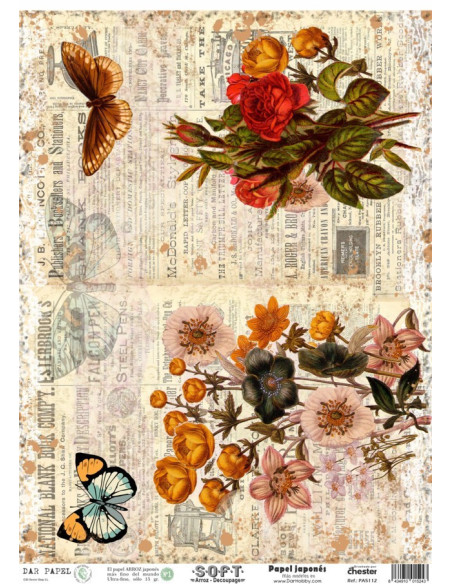 Papel de Arroz Soft 30x41cm. Decoupage PA5112