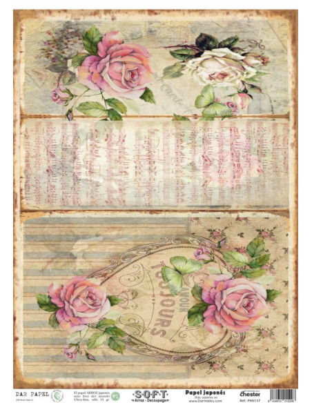 Papel de Arroz Soft 30x41cm. Decoupage PA5117