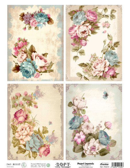 Papel de Arroz Soft 30x41cm. Decoupage PA5213
