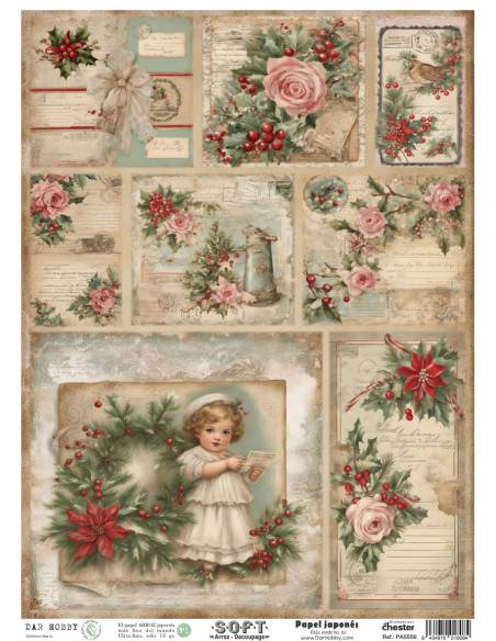 Papel de Arroz Soft 30x41cm. Decoupage PA5556
