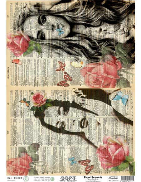 Papel de Arroz Soft 30x41cm. Decoupage PA5585