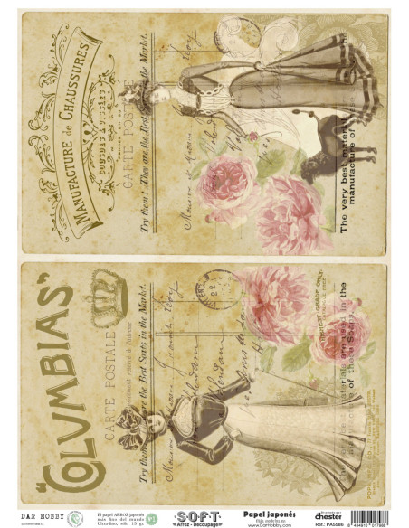 Papel de Arroz Soft 30x41cm. Decoupage PA5586