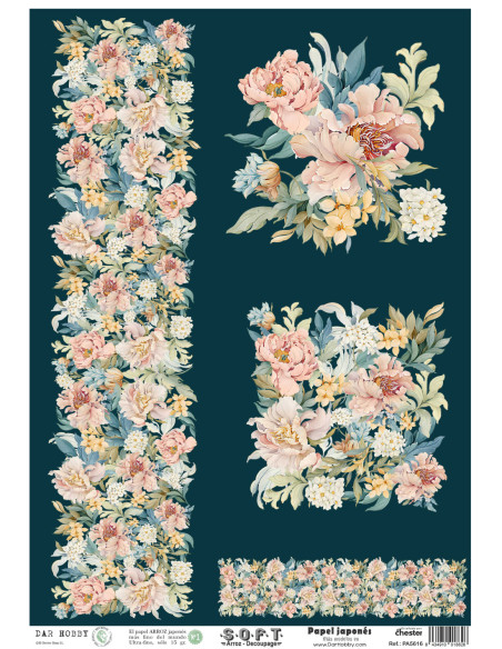 Papel de Arroz Soft 30x41cm. Decoupage PA5616
