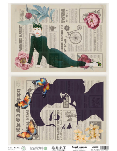 Papel de Arroz Soft 30x41cm. Decoupage PA5629