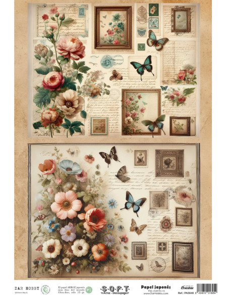 Papel de Arroz Soft 30x41cm. Decoupage PA5646
