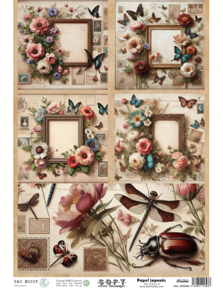 Papel de Arroz Soft 30x41cm. Decoupage PA5648
