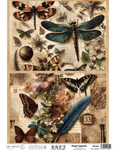 Papel de Arroz Soft 30x41cm. Decoupage PA5650