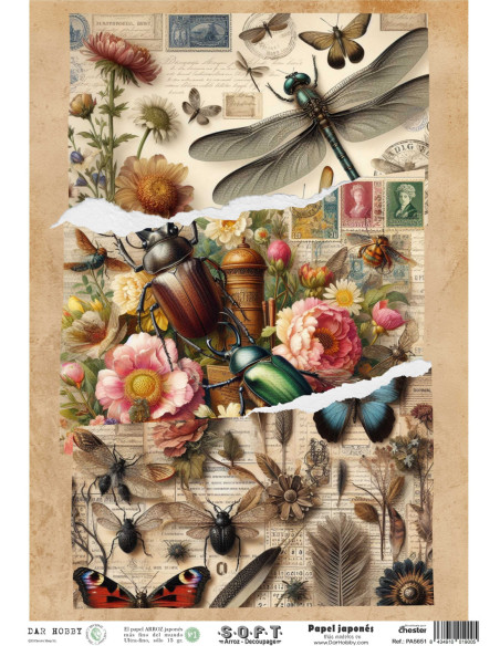 Papel de Arroz Soft 30x41cm. Decoupage PA5651