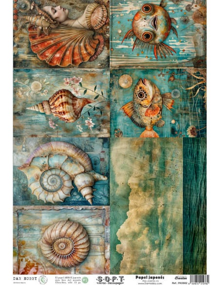 Papel de Arroz Soft 30x41cm. Decoupage PA5682