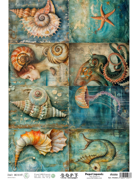 Papel de Arroz Soft 30x41cm. Decoupage PA5683