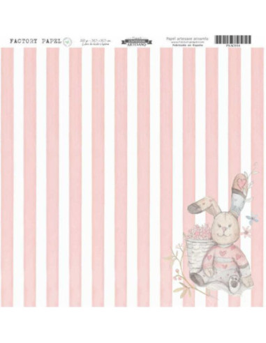 Papel Scrapbooking Artesano Premium CONEJOS 30,5X30,5CM. A 280 GR.  PSAC004