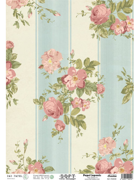 Set 8 papeles de Arroz Japnés Soft 30x42cm PASET001 "Flores"