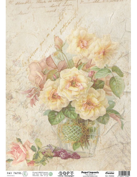 Set 8 papeles de Arroz Japnés Soft 30x42cm PASET001 "Flores"