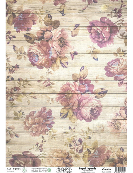 Set 8 papeles de Arroz Japnés Soft 30x42cm PASET001 "Flores"