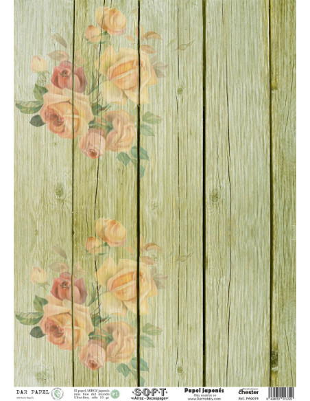 Set 8 papeles de Arroz Japnés Soft 30x42cm PASET001 "Flores"