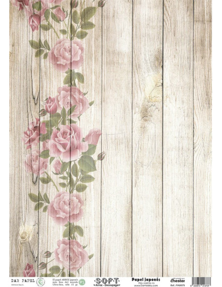 Set 8 papeles de Arroz Japnés Soft 30x42cm PASET001 "Flores"