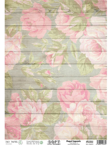 Set 8 papeles de Arroz Japnés Soft 30x42cm PASET001 "Flores"