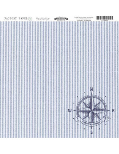 Papel Scrapbooking Artesano Premium NAUTICO 30,5X30,5CM. A 280 GR.  PSAC036