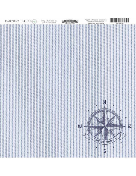 Papel Scrapbooking Artesano Premium NAUTICO 30,5X30,5CM. A 280 GR.  PSAC036