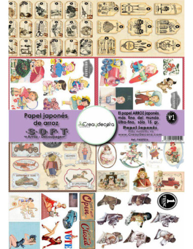Set 8 papeles de Arroz Japnés Soft 30x42cm PASET016