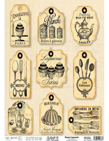 Set 8 papeles de Arroz Japnés Soft 30x42cm PASET016