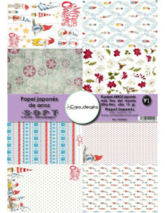 Set 8 papeles de Arroz Japnés Soft 30x42cm PASET023