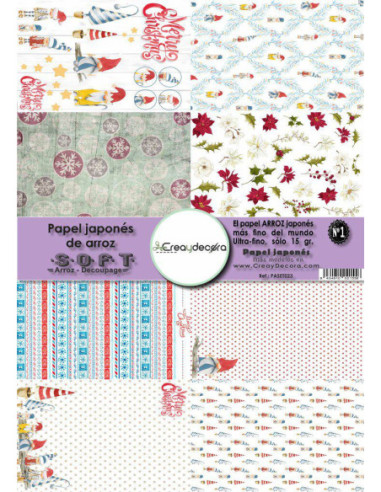 Set 8 papeles de Arroz Japnés Soft 30x42cm PASET023