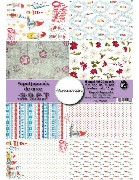 Set 8 papeles de Arroz Japnés Soft 30x42cm PASET023