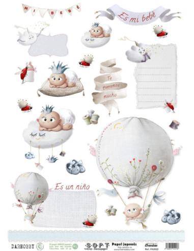 Set 8 papeles de Arroz Japnés Soft 30x42cm PASET029