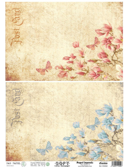 Set 8 papeles de Arroz Japnés Soft 30x42cm PASET031