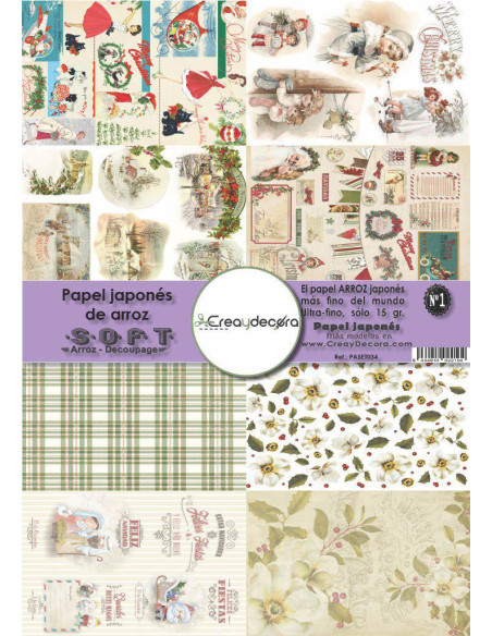 Set 8 papeles de Arroz Japnés Soft 30x42cm PASET034