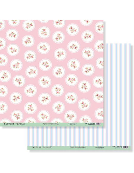 Papel scrapbooking 30,5x30,5cm. De 180 gr. doble cara "Shabby Chic" PS1044