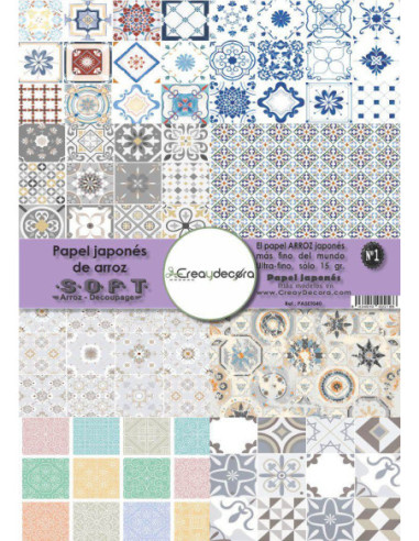 Set 8 papeles de Arroz Japnés Soft 30x42cm PASET040