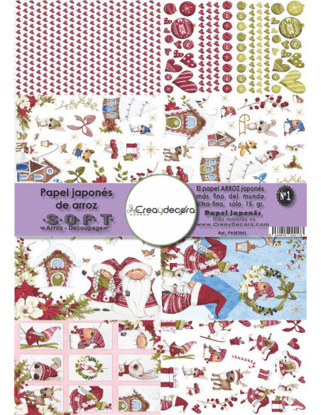 Set 8 papeles de Arroz Japnés Soft 30x42cm PASET041