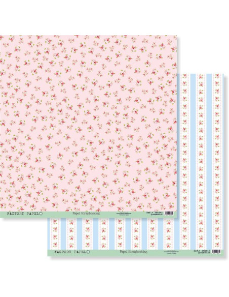 Papel scrapbooking 30,5x30,5cm. De 180 gr. doble cara "Shabby Chic" PS1046