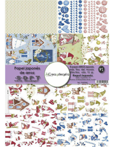 Set 8 papeles de Arroz Japnés Soft 30x42cm PASET042